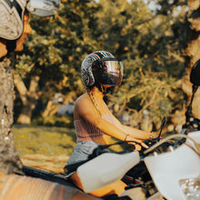 Load image into Gallery viewer, DOT Approved Daytona Cruiser Open Face Motorcycle Helmet - Men, Women & Youth - With Visor & Graphics - W/ Tribal