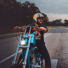Load image into Gallery viewer, DOT Approved Daytona Cruiser Open Face Motorcycle Helmet - Men, Women & Youth - With Visor & Graphics - W/ Lightning