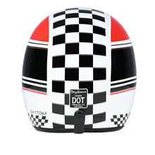 Load image into Gallery viewer, DOT Approved Daytona Cruiser Open Face Motorcycle Helmet - Men, Women & Youth - With Visor & Graphics - W/ Daytona Classic