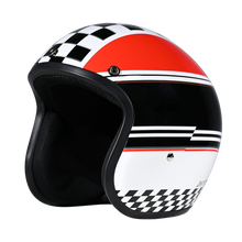 Load image into Gallery viewer, DOT Approved Daytona Cruiser Open Face Motorcycle Helmet - Men, Women & Youth - With Visor & Graphics - W/ Daytona Classic