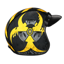 Load image into Gallery viewer, DOT Approved Daytona Cruiser Open Face Motorcycle Helmet - Men, Women & Youth - With Visor & Graphics - W/ Toxic