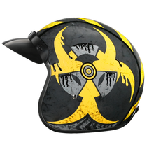 Load image into Gallery viewer, DOT Approved Daytona Cruiser Open Face Motorcycle Helmet - Men, Women & Youth - With Visor & Graphics - W/ Toxic