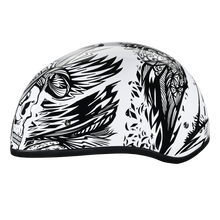 Load image into Gallery viewer, DOT Approved Daytona Motorcycle Half Face Helmet - Skull Cap Graphics for Men & Women, Scooters, ATVs, UTVs & Choppers - W/ Live Fast