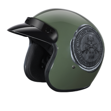 Load image into Gallery viewer, DOT Approved Daytona Cruiser Open Face Motorcycle Helmet - Men, Women & Youth - With Visor & Graphics - W/ 2nd Amendment Seal