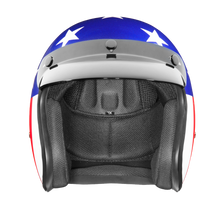 Load image into Gallery viewer, DOT Approved Daytona Cruiser Open Face Motorcycle Helmet - Men, Women & Youth - With Visor & Graphics - W/ Captain America
