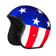 Load image into Gallery viewer, DOT Approved Daytona Cruiser Open Face Motorcycle Helmet - Men, Women & Youth - With Visor & Graphics - W/ Captain America
