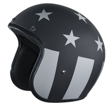 Load image into Gallery viewer, DOT Approved Daytona Cruiser Open Face Motorcycle Helmet - Men, Women & Youth - With Visor & Graphics - W/ Captain America Stealth