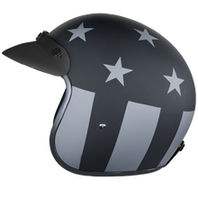 Load image into Gallery viewer, DOT Approved Daytona Cruiser Open Face Motorcycle Helmet - Men, Women & Youth - With Visor & Graphics - W/ Captain America Stealth