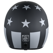 Load image into Gallery viewer, DOT Approved Daytona Cruiser Open Face Motorcycle Helmet - Men, Women & Youth - With Visor & Graphics - W/ Captain America Stealth