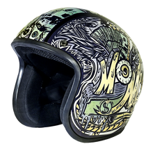 Load image into Gallery viewer, DOT Approved Daytona Cruiser Open Face Motorcycle Helmet - Men, Women & Youth - With Visor & Graphics - W/ Money