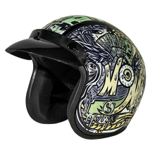 Load image into Gallery viewer, DOT Approved Daytona Cruiser Open Face Motorcycle Helmet - Men, Women & Youth - With Visor & Graphics - W/ Money