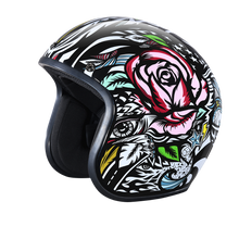 Load image into Gallery viewer, DOT Approved Daytona Cruiser Open Face Motorcycle Helmet - Men, Women & Youth - With Visor & Graphics - W/ Tribal