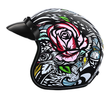 Load image into Gallery viewer, DOT Approved Daytona Cruiser Open Face Motorcycle Helmet - Men, Women & Youth - With Visor & Graphics - W/ Tribal