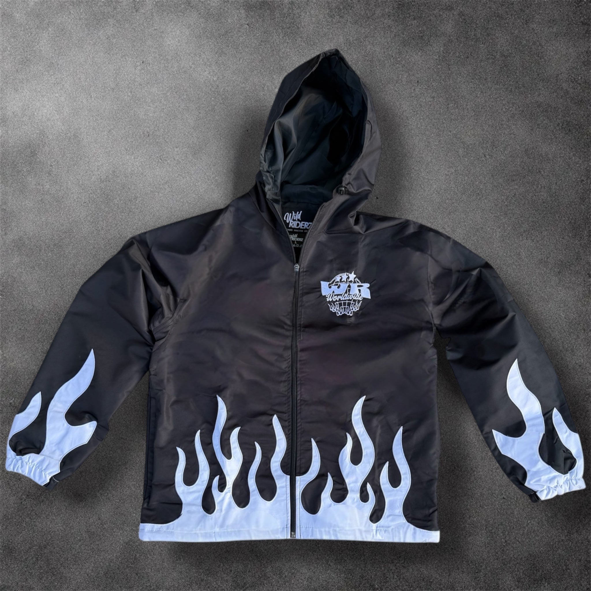 WR White Flame Windbreaker — Limited Edition – Wild Riderz