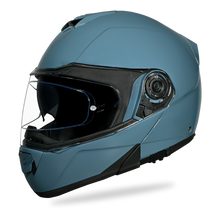 Load image into Gallery viewer, Daytona Glide Modular Motorcycle Helmet - DOT Approved, Bluetooth Ready, Dual Visor, Men/Women/Youth- Shark Blu

