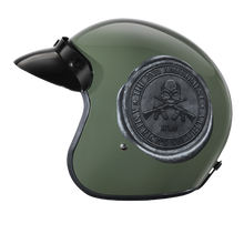 Load image into Gallery viewer, DOT Approved Daytona Cruiser Open Face Motorcycle Helmet - Men, Women &amp; Youth - With Visor &amp; Graphics - W/ 2nd Amendment Seal
