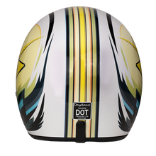 Load image into Gallery viewer, DOT Approved Daytona Cruiser Open Face Motorcycle Helmet - Men, Women &amp; Youth - With Visor &amp; Graphics - W/ Lightning
