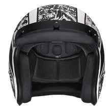 Load image into Gallery viewer, DOT Approved Daytona Cruiser Open Face Motorcycle Helmet - Men, Women &amp; Youth - With Visor &amp; Graphics - W/ Graffiti
