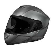 Load image into Gallery viewer, Daytona Glide Modular Motorcycle Helmet - DOT Approved, Bluetooth Ready, Dual Visor, Men/Women/Youth - Gun Metal Grey Metallic
