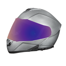 Load image into Gallery viewer, Daytona Glide Modular Motorcycle Helmet - DOT Approved, Bluetooth Ready, Dual Visor, Men/Women/Youth- Silver Metallic
